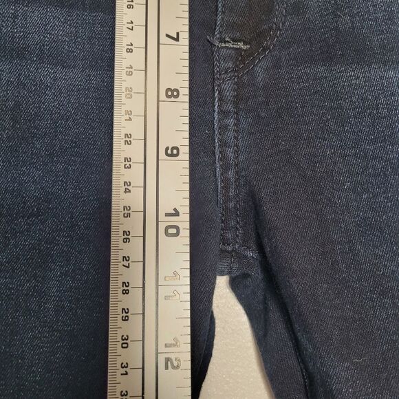 M1858 High Rise Alice Ankle Frayed Ripped Skinny Jean Dark Wash Size 10 - Picture 7 of 7